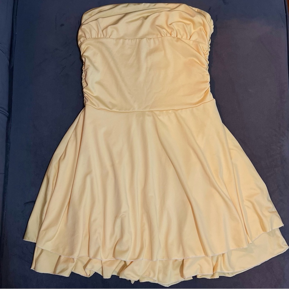 Butter Yellow Strapless Dress